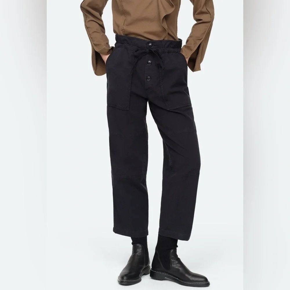 Sea NY Scout Twill Tie Waist Utility Pants Black Size 4 - Picture 5 of 14